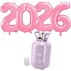 1 s&aelig;t. Folieballon Lyser&oslash;d Tal 2026 Helium &ndash; Perfekt til Nyt&aring;r & Jubil&aelig;er 86 cm