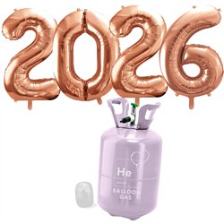 1 s&aelig;t. Folieballoner 2026 Rose Guld 34" Helium S&aelig;t &ndash; Perfekt til Nyt&aring;r & Jubil&aelig;er