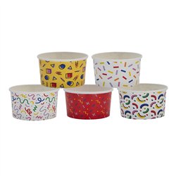 25 stk. Isb&aelig;gre Memphis design 245 ml mix &ndash; Praktisk og unik feststemning.