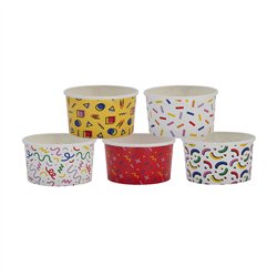 25 stk. Engangs isb&aelig;gre Memphis design 160 ml mix &ndash; Skab uforglemmelig fest med stil!