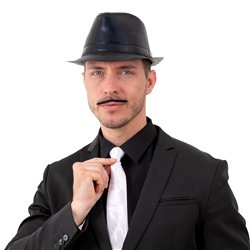 5 sæt selvklæbende overskæg sort – Perfekt til autentisk gangster kostume!