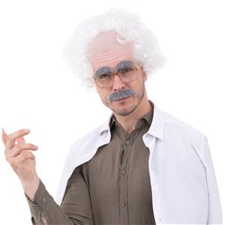 Grå falske Gammel Mand Skæg & Øjenbryn