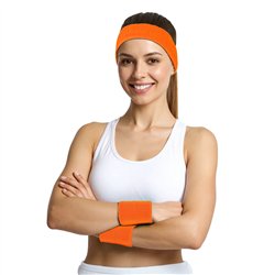 3-pak Svedbånd Neon Orange onesize – Ikonisk 80'er tilbehør til fest & udklædning
