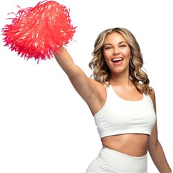 1 stk. R&oslash;d Cheerleader Pom poner 40 cm &ndash; Fang rampelyset til enhver fest