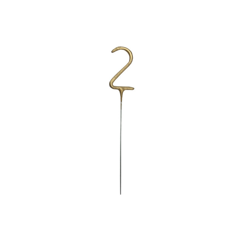 Sparkler Number 2, gold, 15 cm Sparkler Number 2, gold, 15 cm