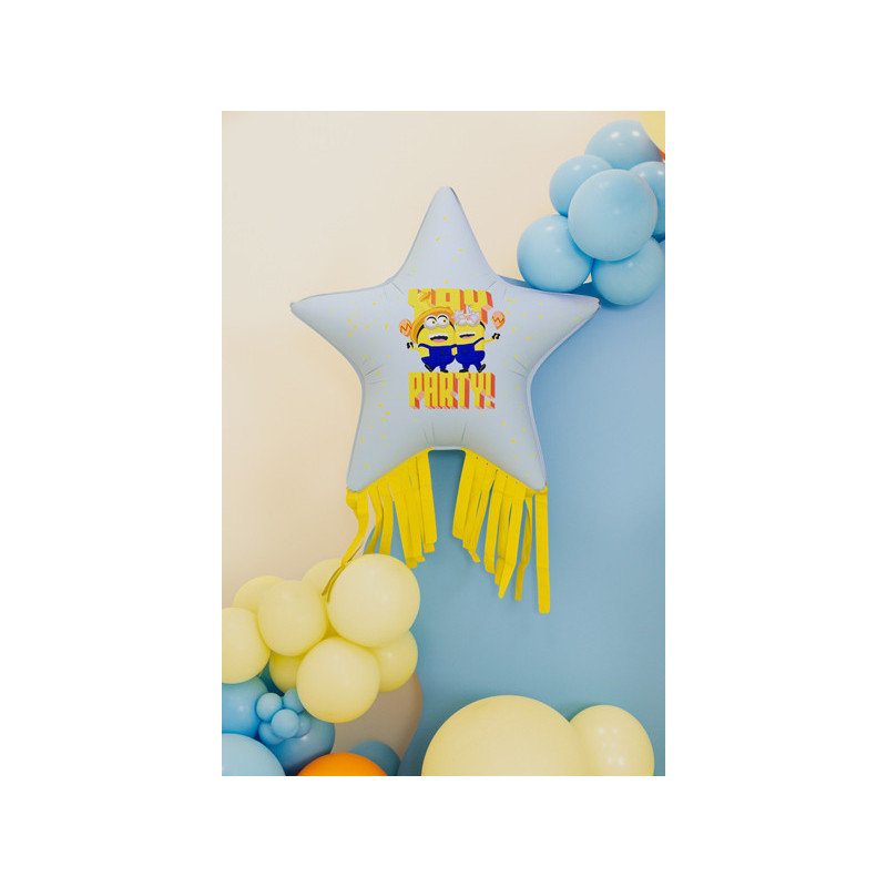Foil balloon Star with tassels Minions, 72x72 cm, mix