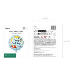 Foil balloon tablet Happy Birthday, 35x35 cm, mix