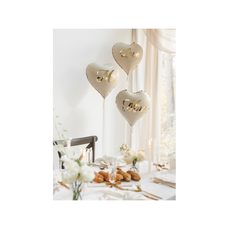 Foil balloons hearts MR and MRS, 45 cm, mix (1 pkt / 2 pc.)
