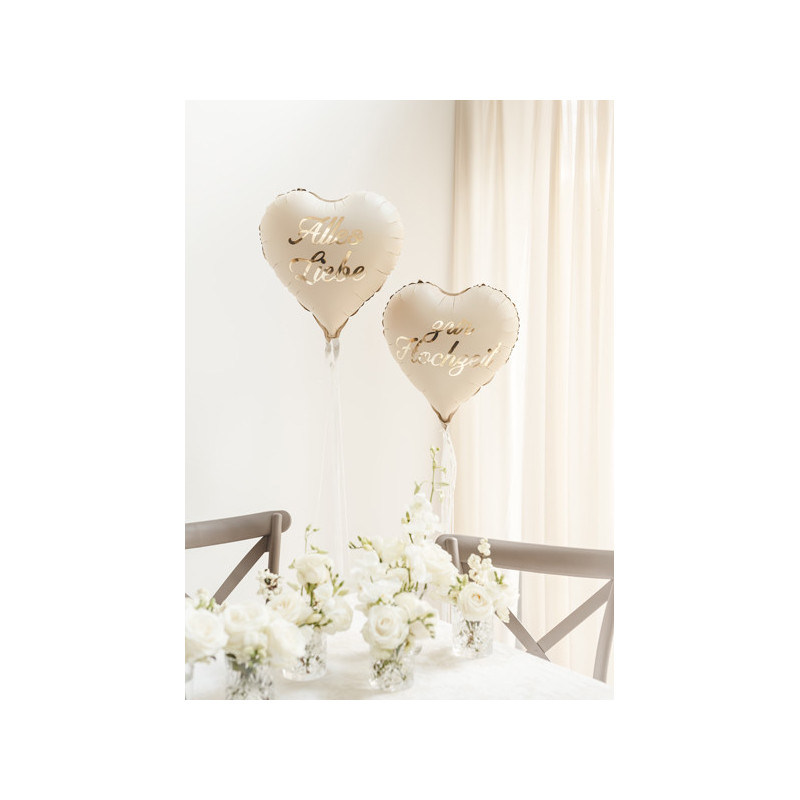 Foil balloons hearts ''Alles Liebe zur Hochzeit'', 45 cm, mix (1 pkt / 2 pc.) Foil balloons hearts ''Alles Liebe zur Hochzeit'', 45 cm, mix (1 pkt / 2 pc.)