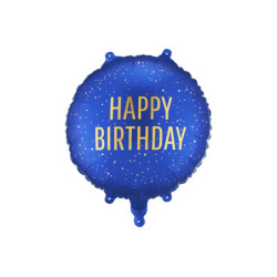 Foil balloon tablet Happy Birthday, 35x35 cm, navy
