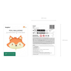 Foil balloon Fox, 57x42 cm, mix