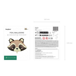 Foil balloon Raccoon, 59x39 cm, mix