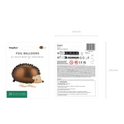 Foil balloon Hedgehog, 58x36 cm, mix Foil balloon Hedgehog, 58x36 cm, mix