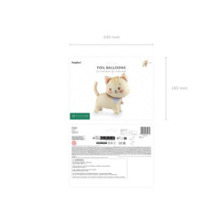 Foil balloon Cat on wheels, 61x65 cm, mix