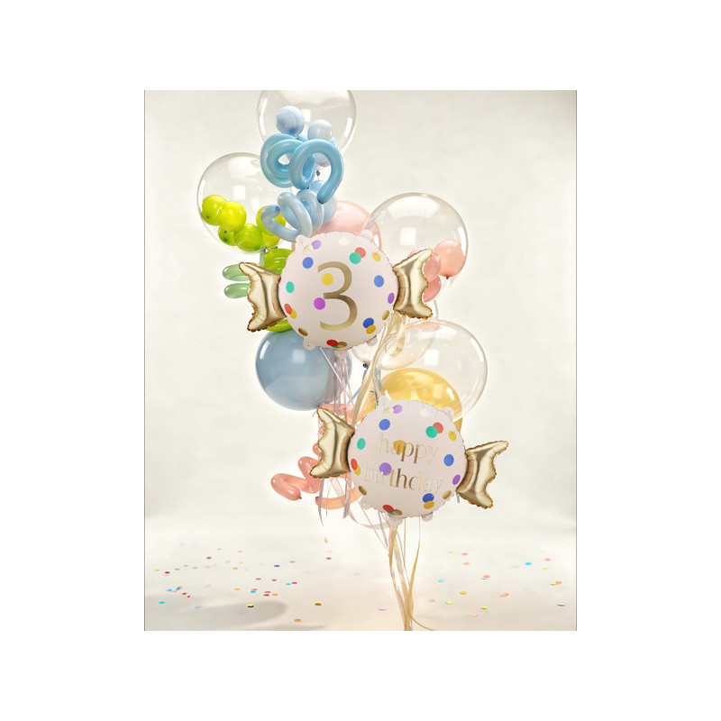 Foil balloon Candy ''3'', 61x37 cm, mix Foil balloon Candy ''3'', 61x37 cm, mix