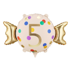 Foil balloon Candy ''5'', 61x37 cm, mix