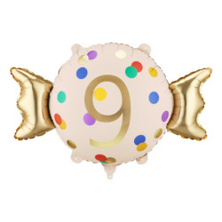 Foil balloon Candy ''9'', 61x37 cm, mix