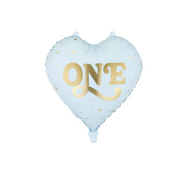 Foil balloon Heart ''One'', 45 cm, light blue