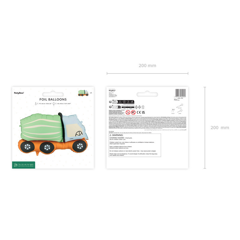 Foil balloon Concrete Mixer, 81x48 cm, mix Foil balloon Concrete Mixer, 81x48 cm, mix