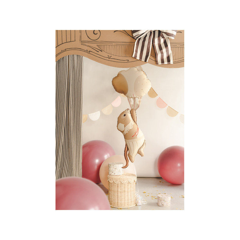 Foil balloon Mouse with balloons, 44x104 cm, mix