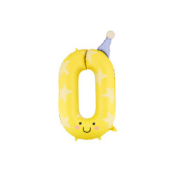 Foil balloon Number ''0'', 86cm, yellow