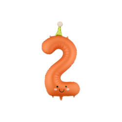 Foil balloon Number ''2'', 86cm, orange
