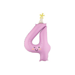 Foil balloon Number ''4'', 86cm, lavender