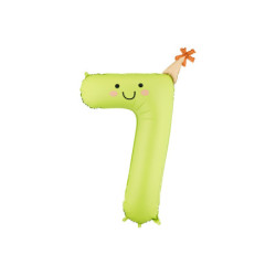 Foil balloon Number ''7'', 86cm, light green
