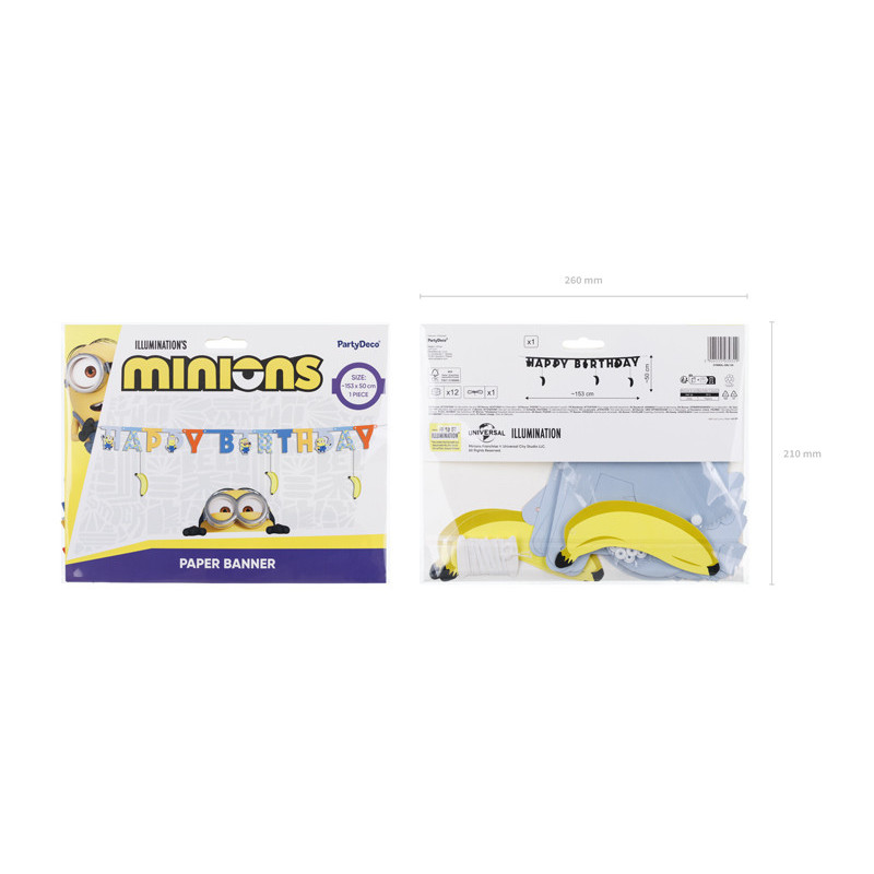 Banner Happy Birthday Minions, 50x153 cm Banner Happy Birthday Minions, 50x153 cm
