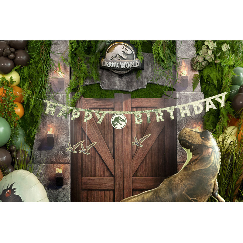 Banner Happy Birthday Jurassic World, 45x165 cm, mix