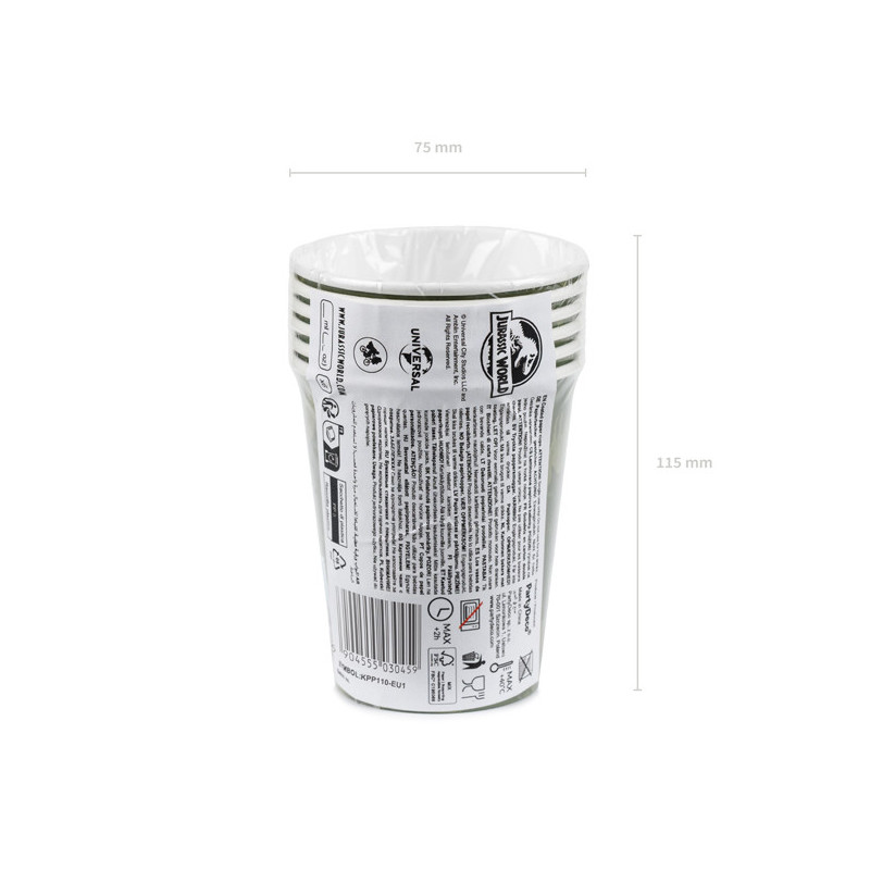 Cups Jurassic World, 250 ml, mix (1 pkt / 6 pc.)