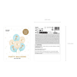 Balloons 30 cm, Mice with number 1, Light Blue (1 pkt / 6 pc.) Balloons 30 cm, Mice with number 1, Light Blue (1 pkt / 6 pc.)