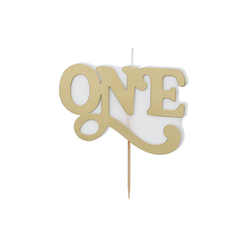 Birthday candle ONE, 3.8x6.5 cm, cold gold Birthday candle ONE, 3.8x6.5 cm, cold gold