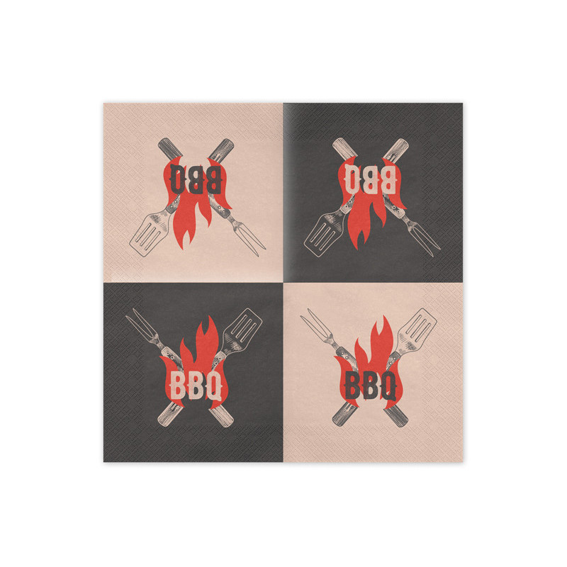 BBQ napkins, 33x33 cm, mix (1 pkt / 20 pc.)