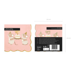Napkins One Mice, 33x33 cm, pink (1 pkt / 12 pc.)