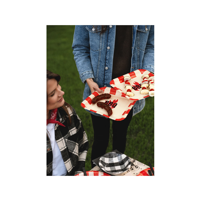 BBQ paper plates, mix, 26x26 cm (1 pkt / 6 pc.)