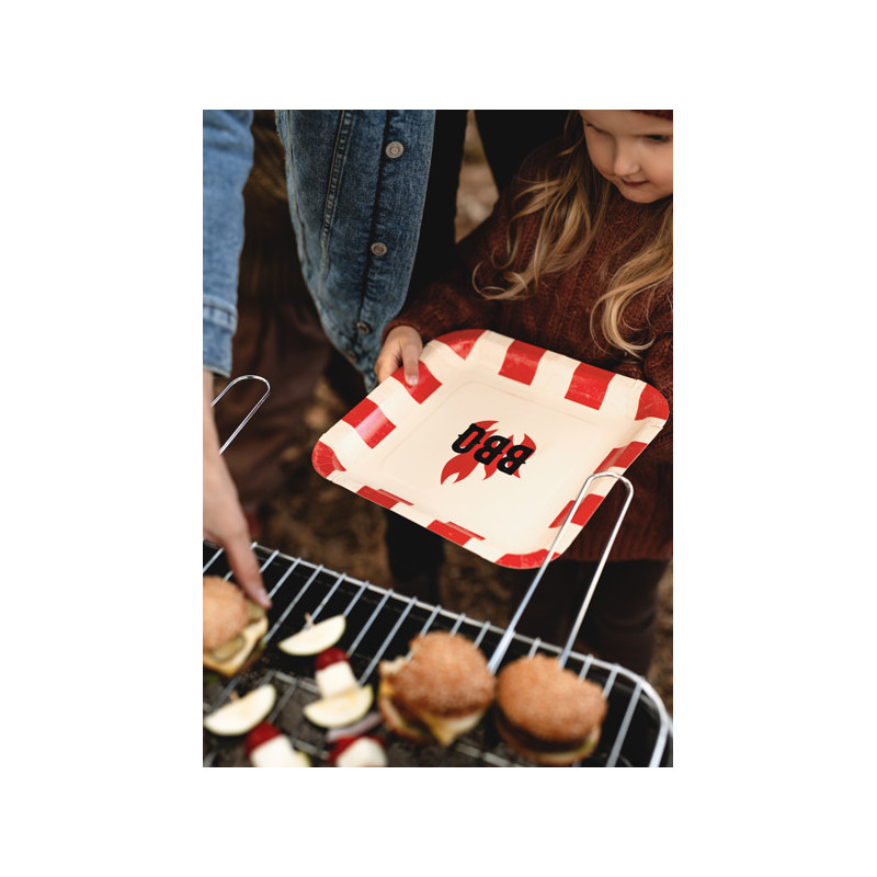 BBQ paper plates, mix, 26x26 cm (1 pkt / 6 pc.)