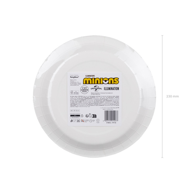Paper plates Minions, 23 cm, mix (1 pkt / 6 pc.)