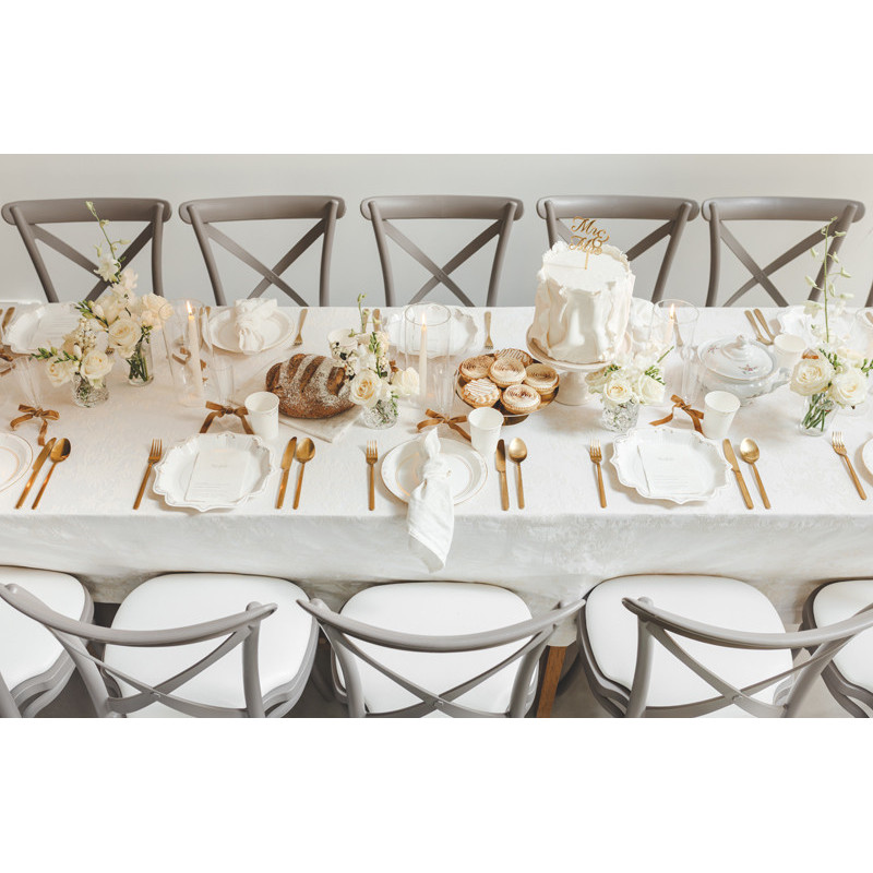Decorative Paper Plates with Ornament, White, 26cm (1 pkt / 6 pc.)