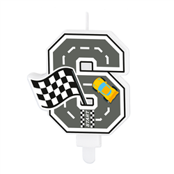 Kagelys Tal 6 Racerbil med Ternet Flag 7 cm &ndash; Skab en actionfyldt vinderkage