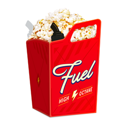 6 stk. Popcornbokse i Festlige Farver Racer popcornæske 6 stk