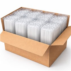 2500 stk. Genbrugelige Suger&oslash;r med Ske 21 cm &ndash; Perfekt til milkshakes og slush ice