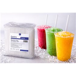 250 stk. Suger&oslash;r med Ske transparente 21 cm &ndash; Holdbar l&oslash;sning til fest og caf&eacute;