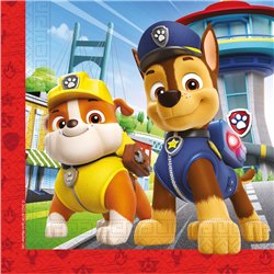 20 stk. Paw Patrol Servietter &ndash; G&oslash;r b&oslash;rnef&oslash;dselsdagen magisk