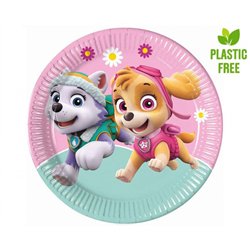 8 stk. Paptallerkner Paw Patrol® - Skye & Everest Frokostservietter (plastikfri)