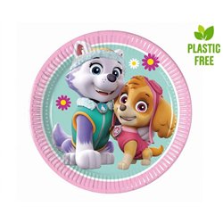 8 stk. Paptallerkner Paw Patrol Skye & Everest 20 cm – Til en heltemodig fest