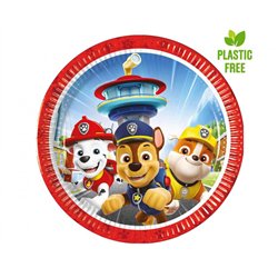 8 stk. Paptallerkner Paw Patrol 20 cm – Klar til fest og heltemodige eventyr