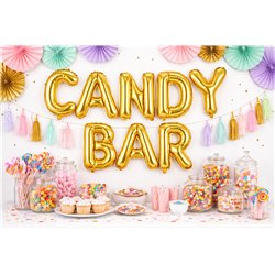 Folieballon Candy Bar Guld 35 cm &ndash; G&oslash;r den s&oslash;de buffet helt uimodst&aring;elig