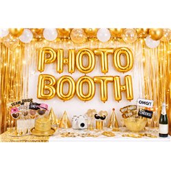 Folieballon 'Photo Booth' Guld 35 cm – Elegant skilt til festens fotohjørne Folieballon 'Photo Booth' Guld 35 cm – Elegant skilt til festens fotohjørne