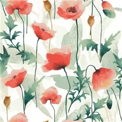 20 stk. Kaffeervietter med Valmuer Flerfarvet 24x24 cm